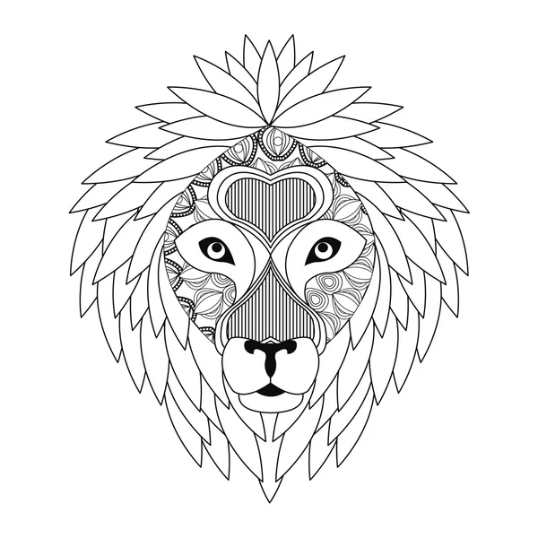 L'icône du lion. Conception de prédateurs animaux et ornementaux. Graphique vectoriel — Image vectorielle