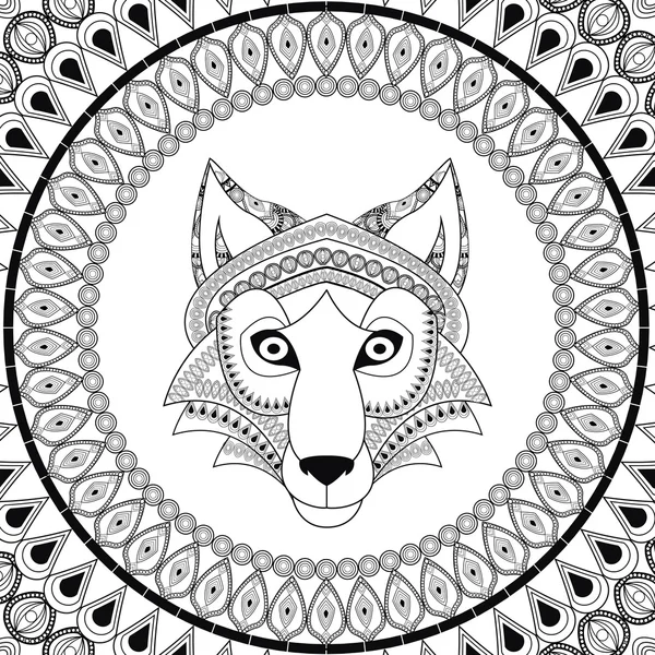 Icono de lobo. Diseño depredador animal y ornamental. Gráficos vectoriales — Vector de stock