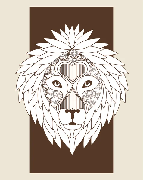 Icono León. Diseño depredador animal y ornamental. Gráfico vectorial — Vector de stock