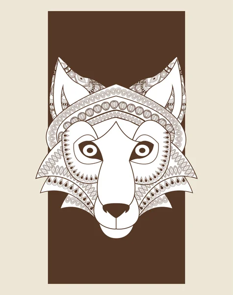 Icono de lobo. Diseño depredador animal y ornamental. Gráficos vectoriales — Vector de stock