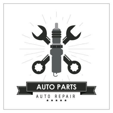 Wrench kutsal kişilerin resmi. Otomatik bölüm tasarım. Vektör grafiği