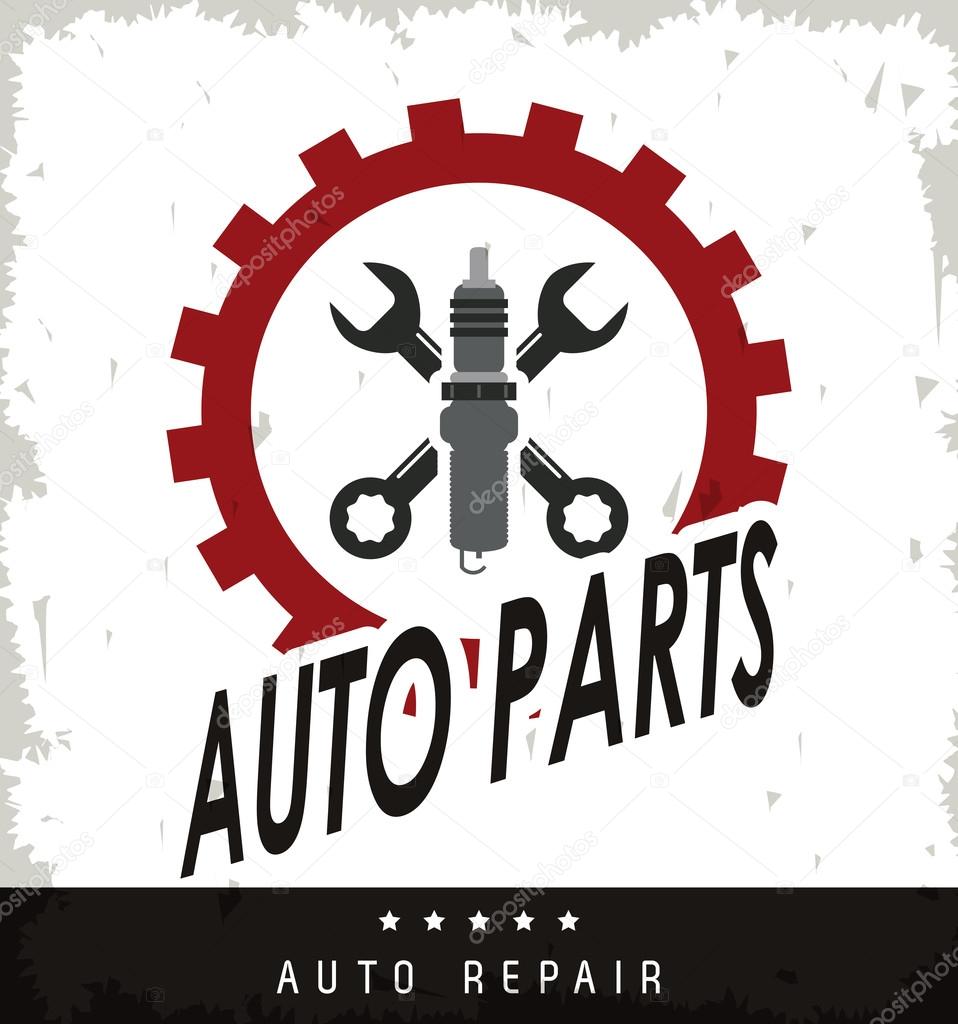 Machine and wrench icon. Auto part design. Vector graphic Stock Vector by ©jemastock 115912296