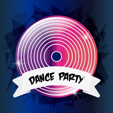 Vinil simgesi. Electro Party tasarımı. Vektör grafiği
