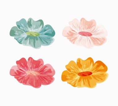 Çizim çiçek simgesi. Çiçek tasarımı. Vektör grafiği