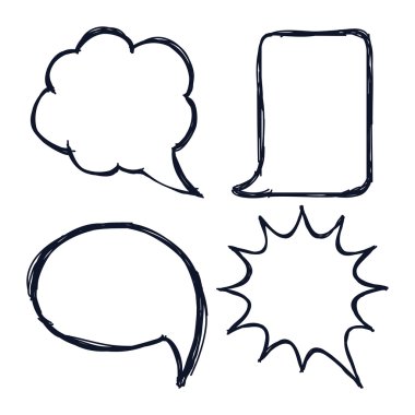 Simge kabarcıklar kümesi. Iletişim. Vektör grafiği