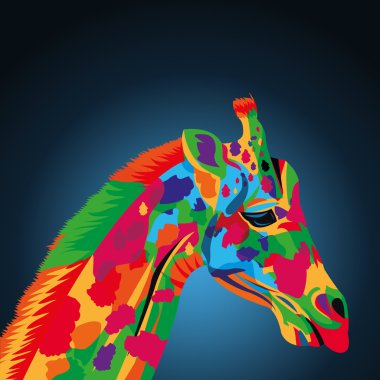 Zürafa simgesi. Hayvan ve sanat tasarımı. Vektör grafiği