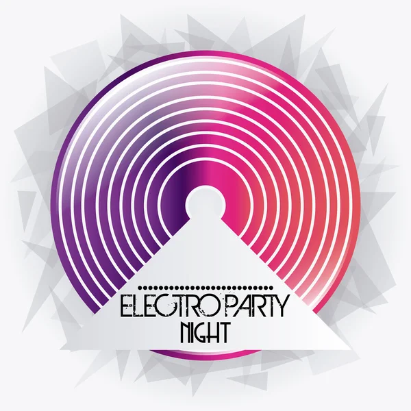 Vinyl ikon. Electro Party design. Vektorgrafika — Stock Vector