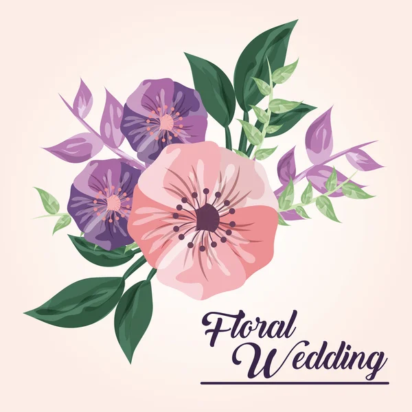 Dessin icône de fleur. Conception de mariage floral. Graphique vectoriel — Image vectorielle
