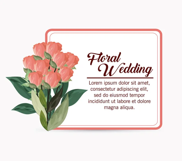 Dibujo icono de la flor. Diseño floral de la boda. Gráfico vectorial — Vector de stock