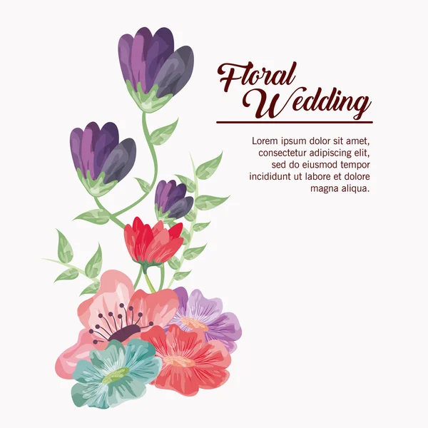 Rajz virág ikon. Virágos esküvői design. Vektorgrafika — Stock Vector