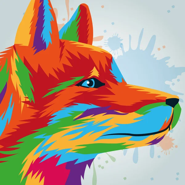 Icono de lobo. Diseño de animales y arte. Gráfico vectorial — Archivo Imágenes Vectoriales