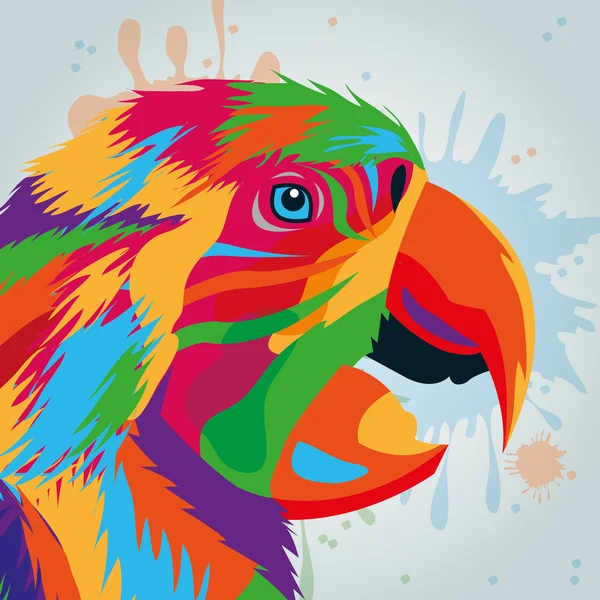Papegoja fågel ikonen. Djur-och konst design. Vektorgrafik — Stock vektor