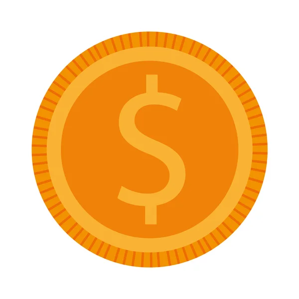 Coin argent d'affaires symbole icône — Image vectorielle