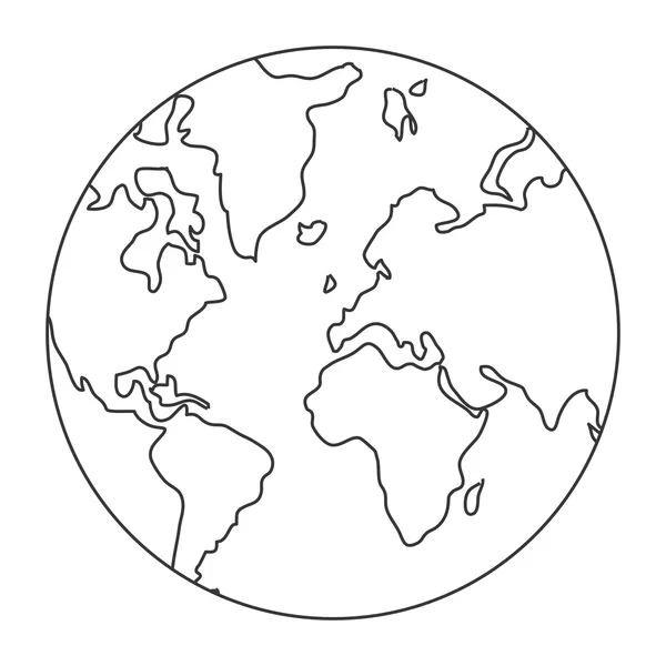 Carte du monde globe terrestre icône — Image vectorielle