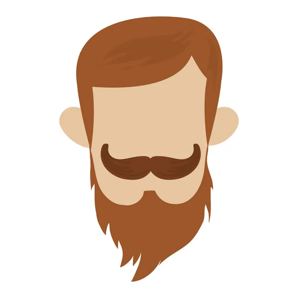 Homme hipster avec moustache — Image vectorielle