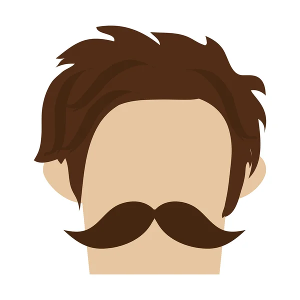 Homme hipster avec moustache — Image vectorielle