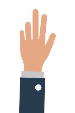 iş kişi bir elinizi kaldırın, isoalted vektör çizim