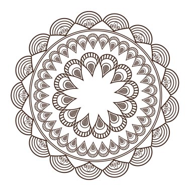 Dekoratif çizgi mandala simgesi gibi yuvarlak petali