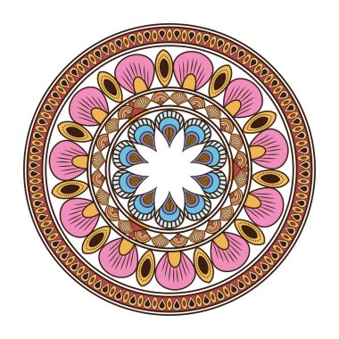 dairesel çok renkli dekoratif çizgi mandala simgesi