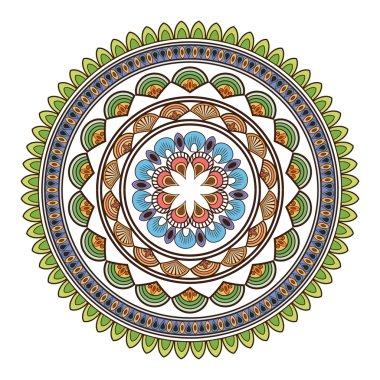 dairesel çok renkli dekoratif çizgi mandala simgesi
