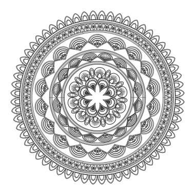 Dekoratif çizgi mandala simgesi yuvarlak