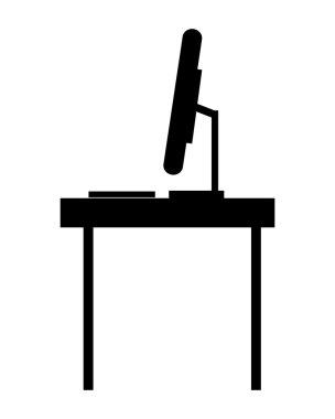 Resepsiyon bilgisayar profil simgesiyle