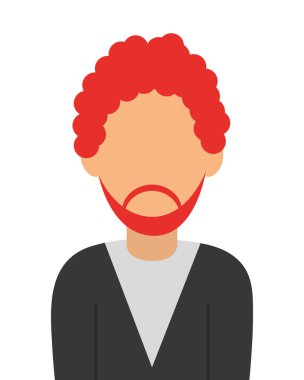 Sakal portre simgesi olan meçhul Kızıl saçlı adam