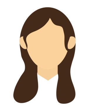 uzun kahverengi saçlı portre simgesi olan meçhul kadın