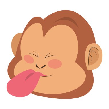 oynak yüz çizgi film simgesi ile maymun