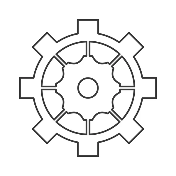 Industrial wheel cog gear symbol — Stock Vector