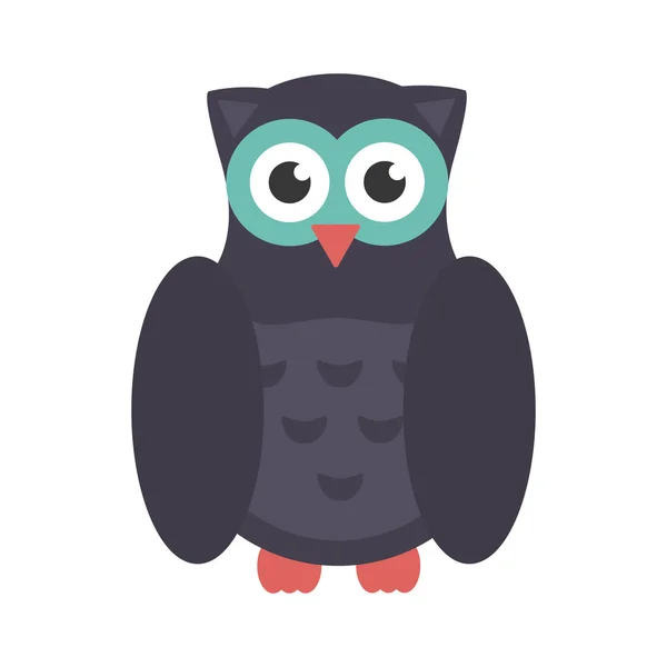 Icône oiseau hibou plat — Image vectorielle