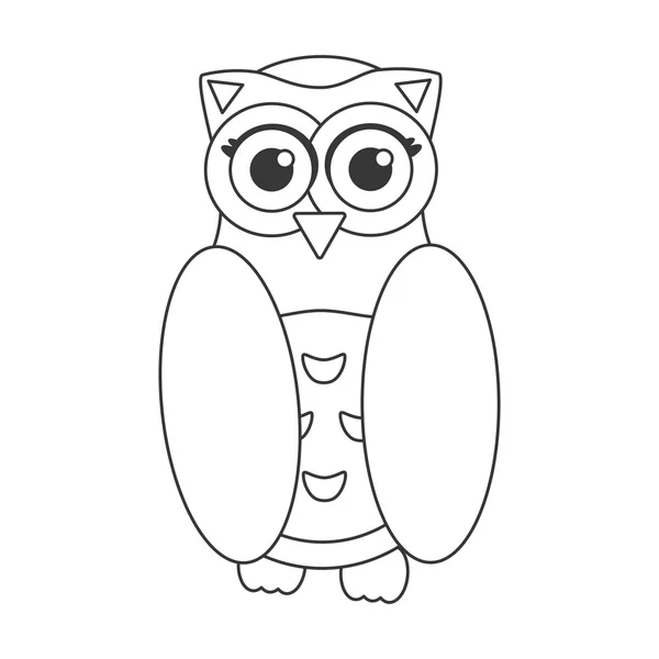 Płaskie ikona OWL ptak, symbol mądrości — Wektor stockowy