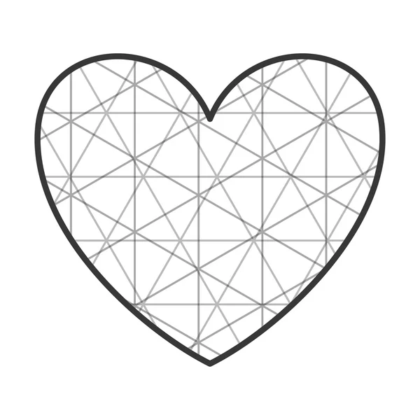 Miłość romantyczna ikona kształt serca — Wektor stockowy