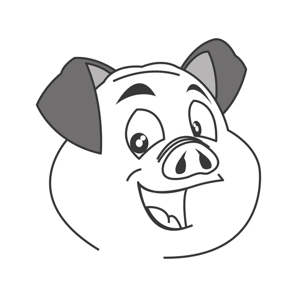 Icône dessin animé cochon — Image vectorielle