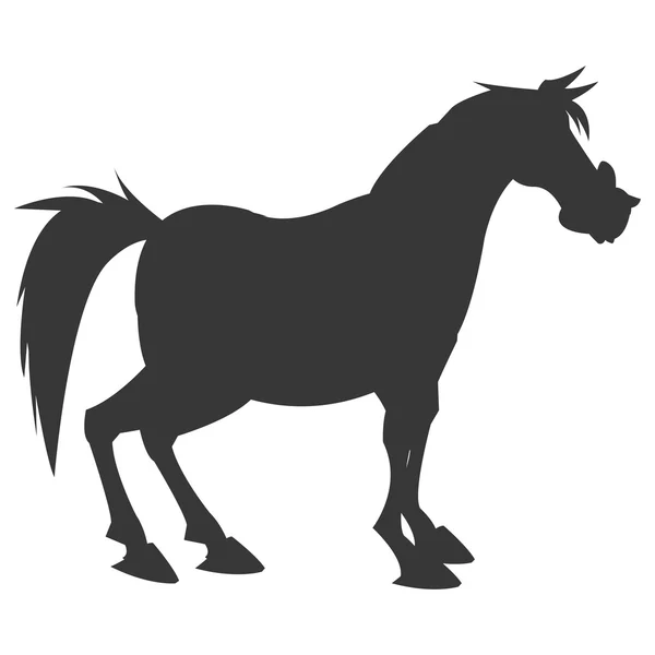 Icône de silhouette de dessin animé cheval — Image vectorielle