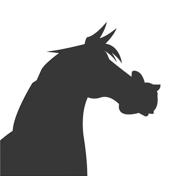 Paard cartoon silhouet pictogram — Stockvector