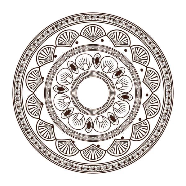 Okrągły ozdobny linii mandala ikona — Wektor stockowy