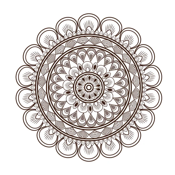Dekoratif çizgi mandala simgesi gibi yuvarlak petali — Stok Vektör