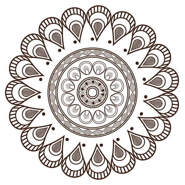 Runde Blütenblätter wie dekorative Linie Mandala-Symbol — Stockvektor