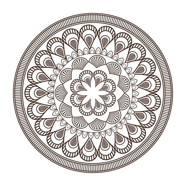 Línea decorativa redonda mandala icono — Archivo Imágenes Vectoriales