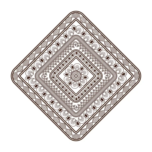Linea decorativa quadrata icona mandala — Vettoriale Stock