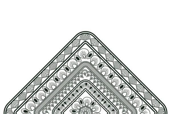 Ligne décorative triangulaire demi mandala icône — Image vectorielle