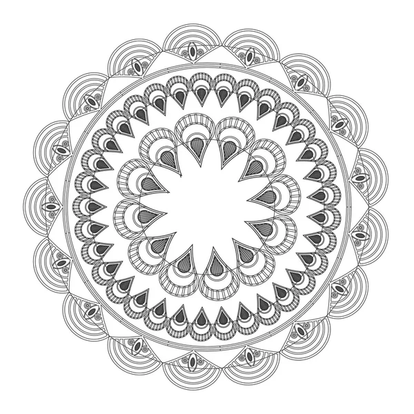 Redondo petali como línea decorativa mandala icono — Archivo Imágenes Vectoriales