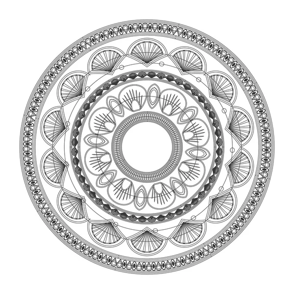 Línea decorativa redonda mandala icono — Archivo Imágenes Vectoriales