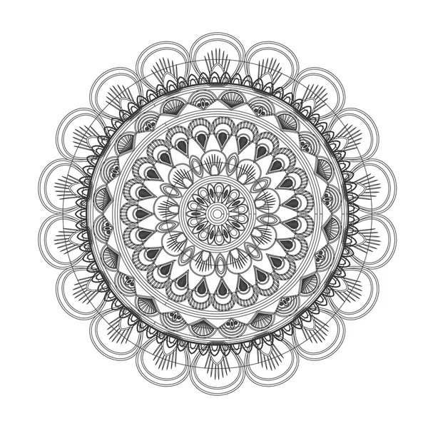 Redondo petali como línea decorativa mandala icono — Archivo Imágenes Vectoriales