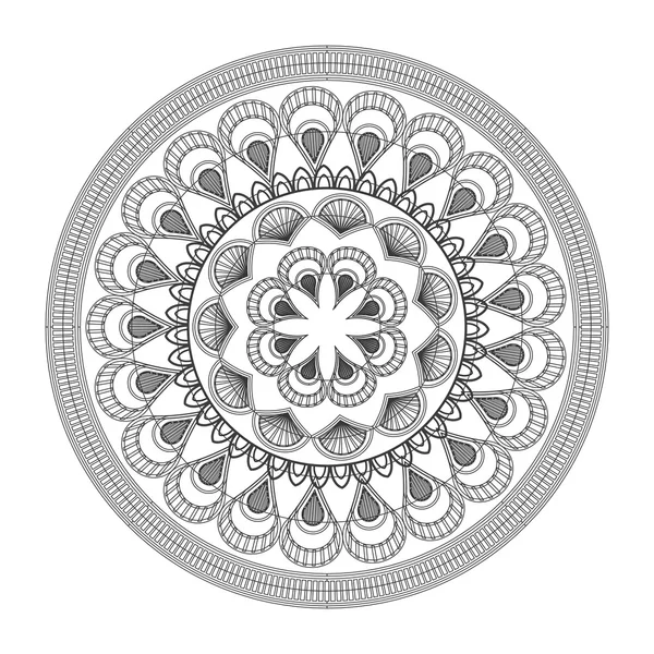 Ligne décorative ronde mandala icône — Image vectorielle