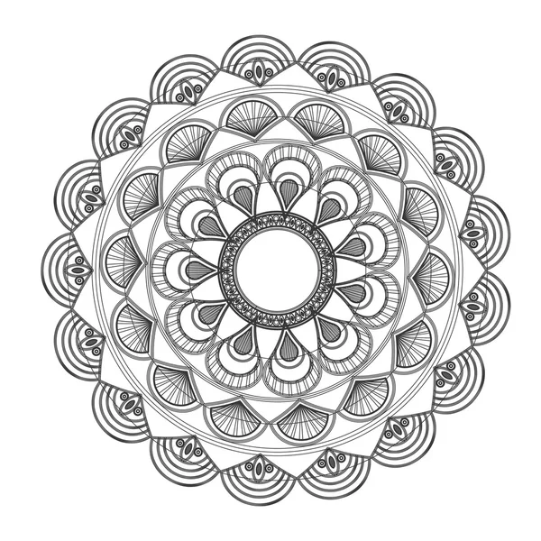 Redondo petali como línea decorativa mandala icono — Archivo Imágenes Vectoriales