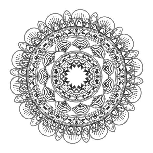 Round petali like decorative line mandala icon — Stock Vector