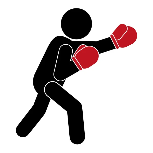 Icône pictogramme personne boxe — Image vectorielle