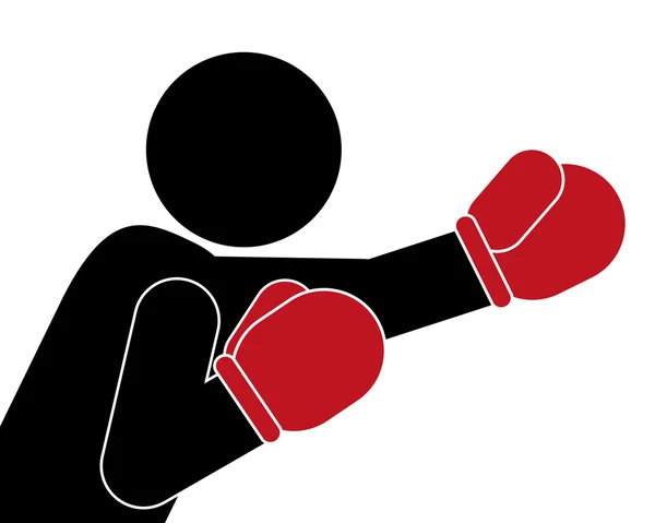 Icono de pictograma persona boxeo — Vector de stock